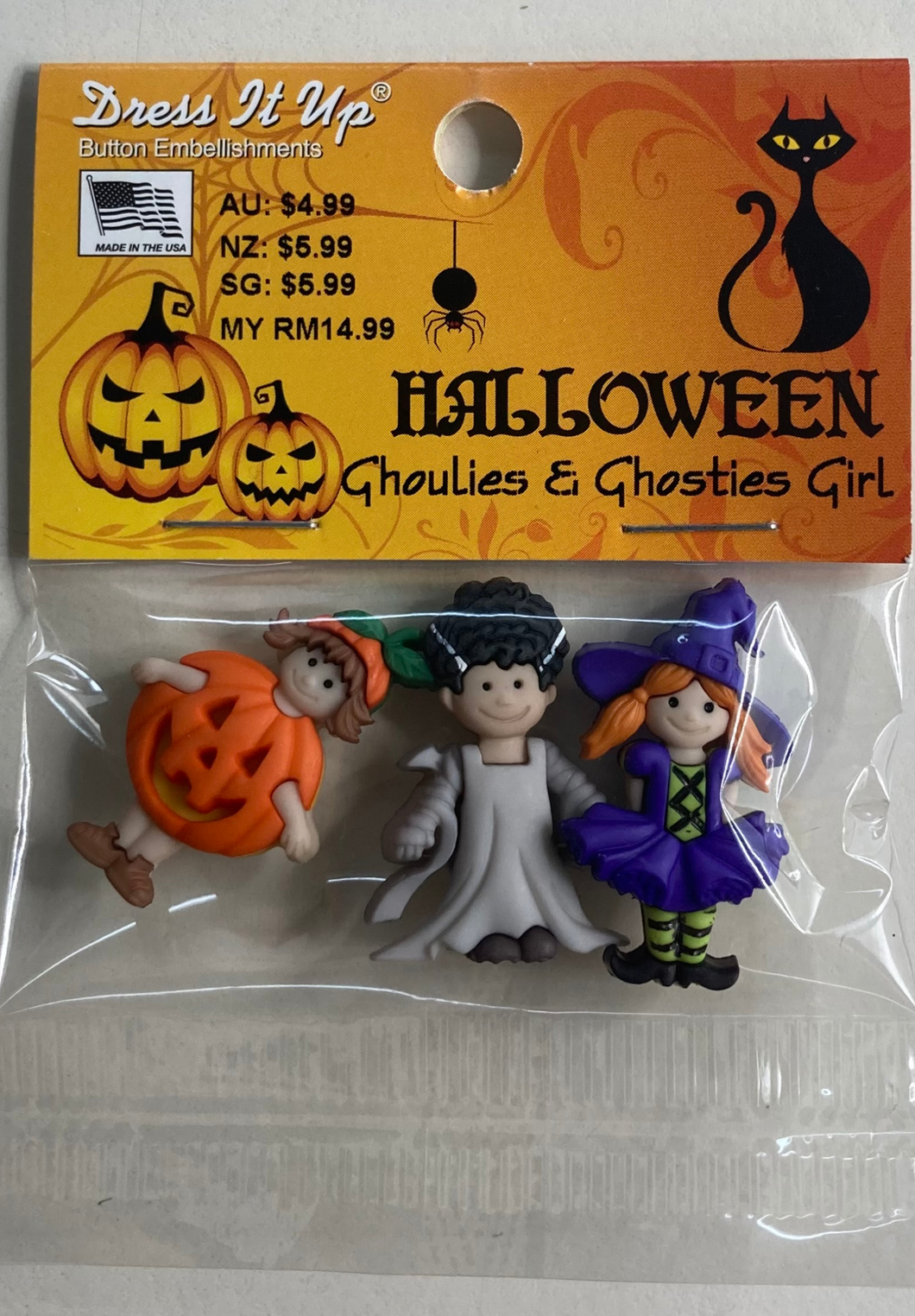 Ghoulies & Ghosties Girl Buttons
