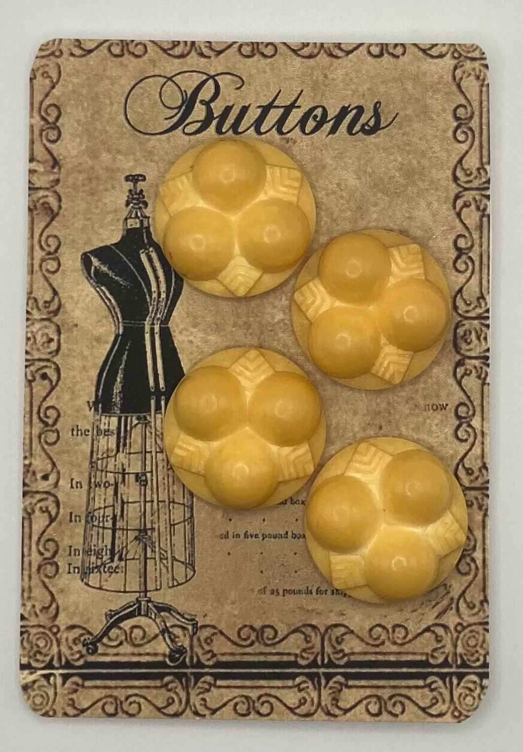 Vintage Large Yellow Plastic Buttons