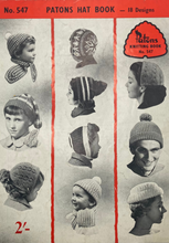 Load image into Gallery viewer, 1950&#39;s Vintage Kitting Book: Patons Hat Book No.547
