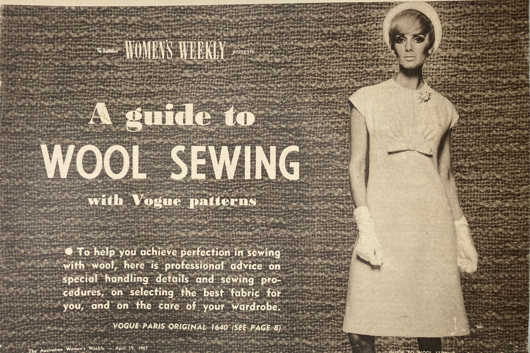 Women's Weekly A Guide to Wool Sewing with Vogue Patterns