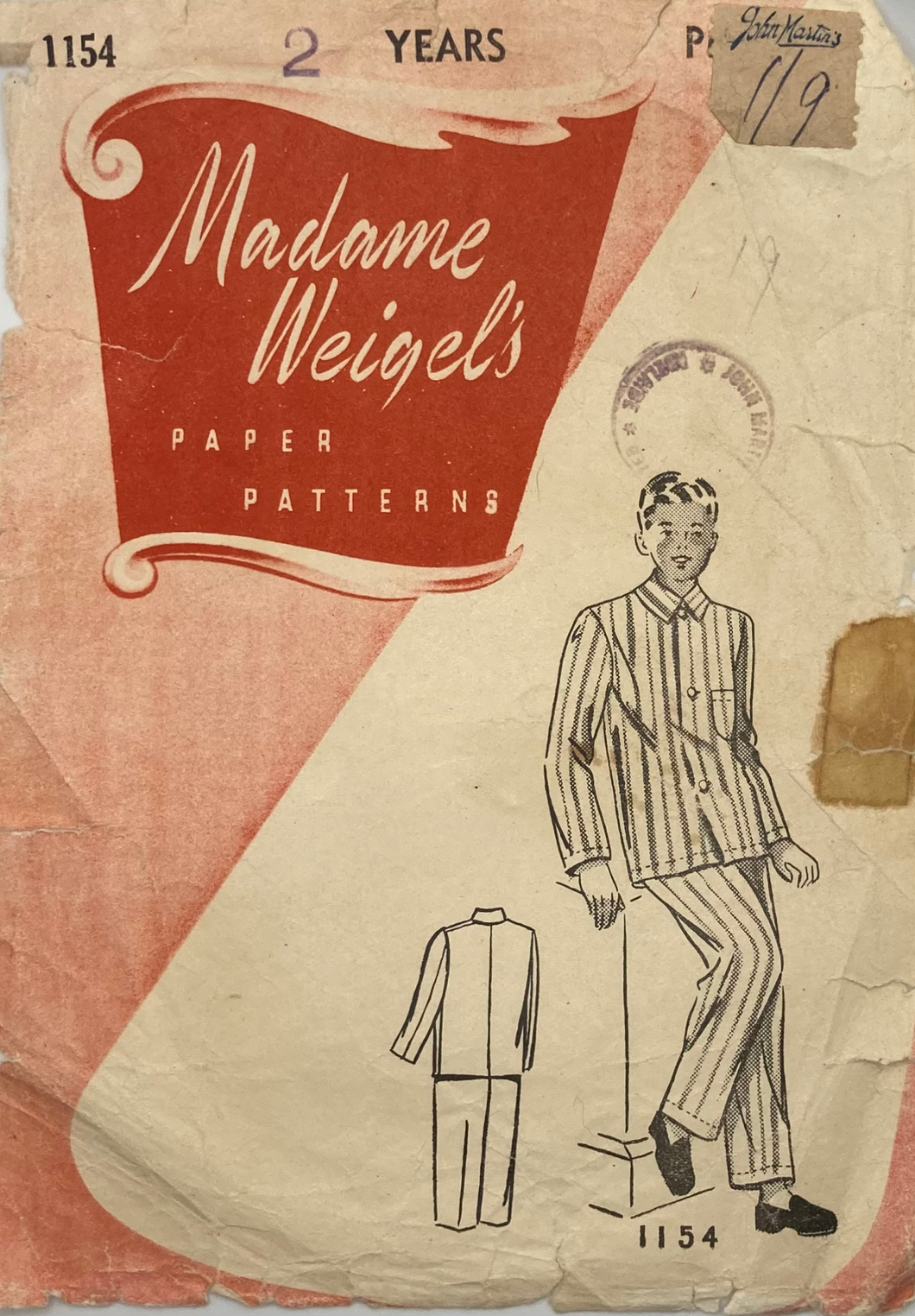 Vintage Sewing Pattern: Madame Weigel's 1154