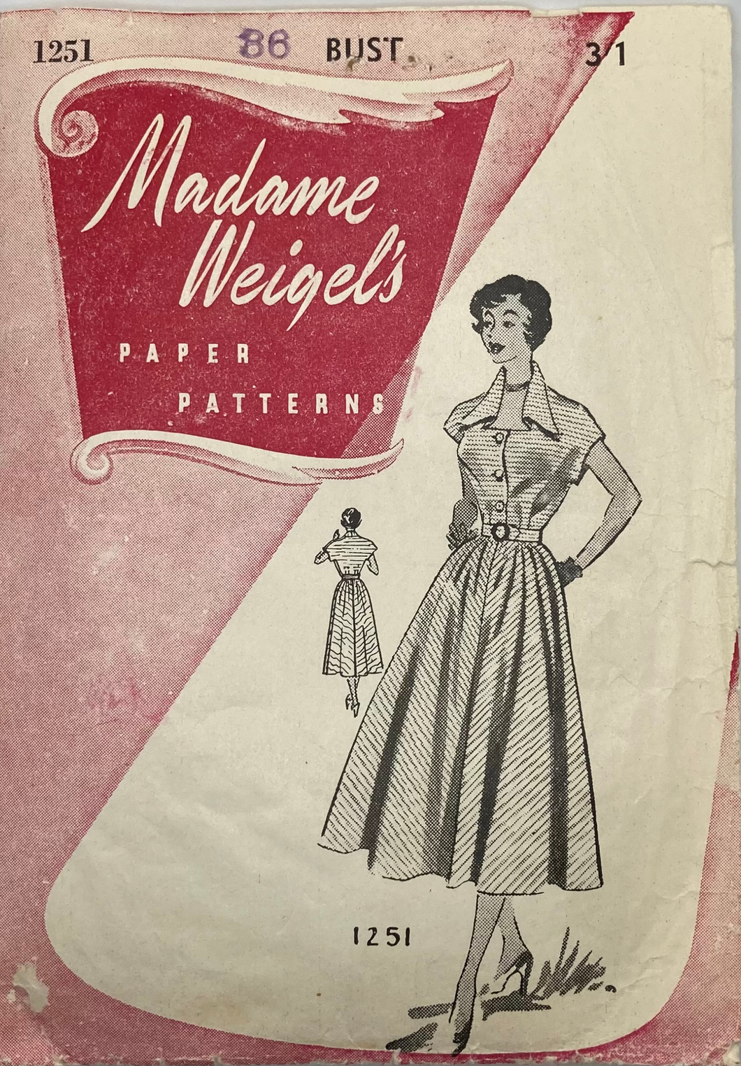 Vintage Sewing Pattern: Madame Weigel's 1251