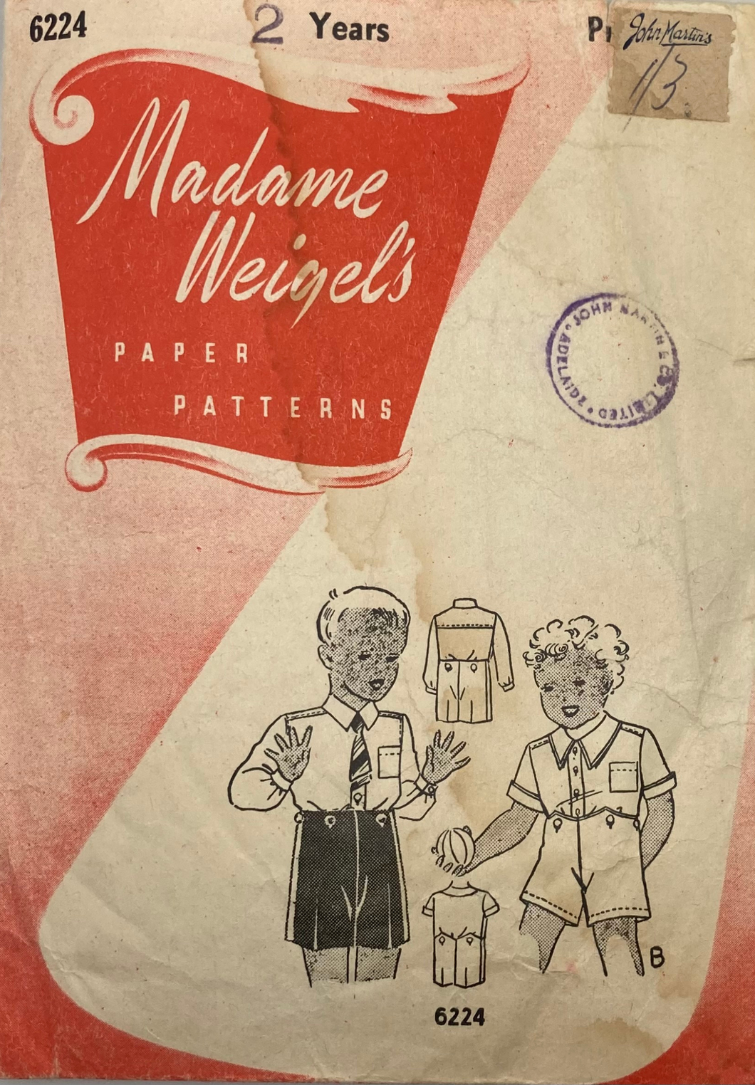 Vintage Sewing Pattern: Madame Weigel's 6224