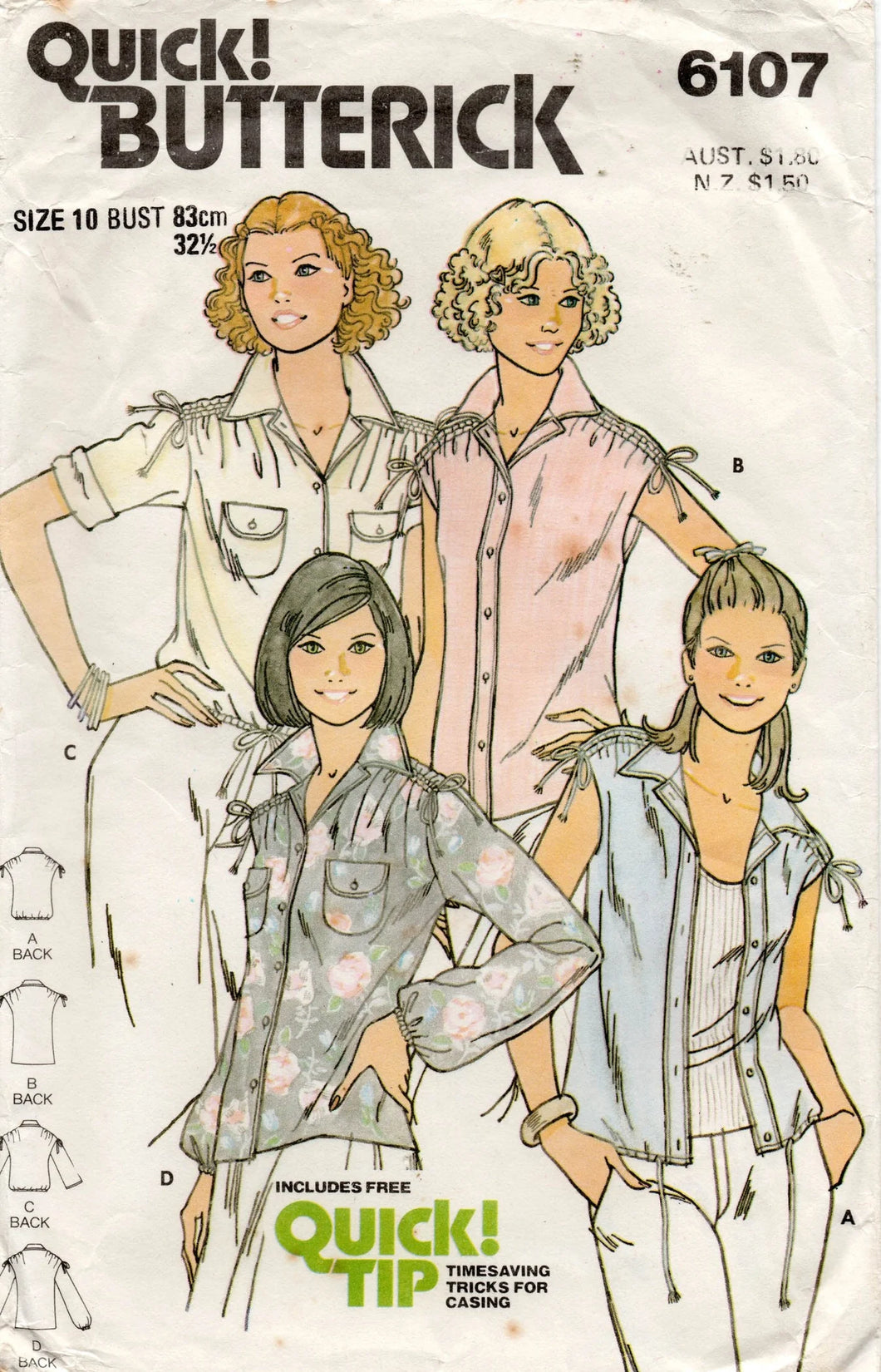 Vintage Sewing Pattern: Butterick 6107