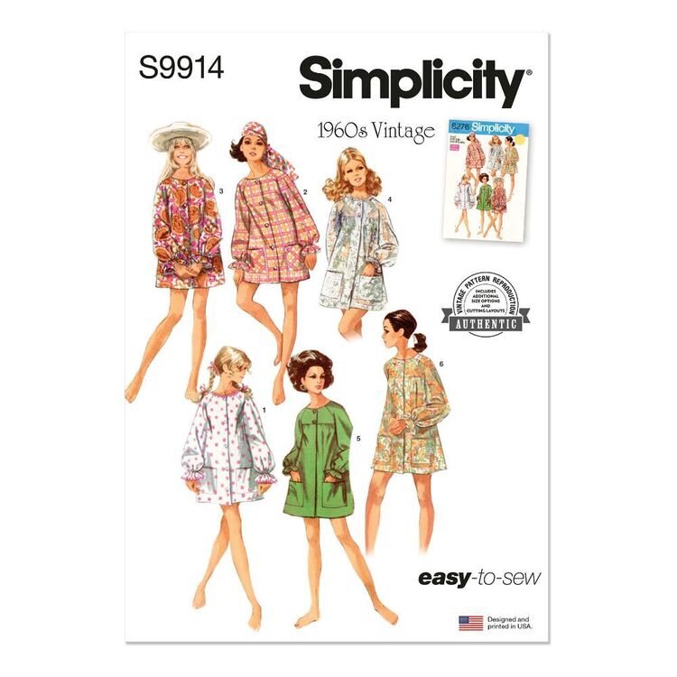 Reproduction Sewing Pattern: Simplicity S9914