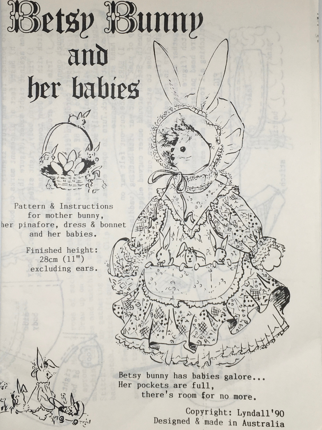 1990 Vintage Sewing Pattern: Betsy Bunny