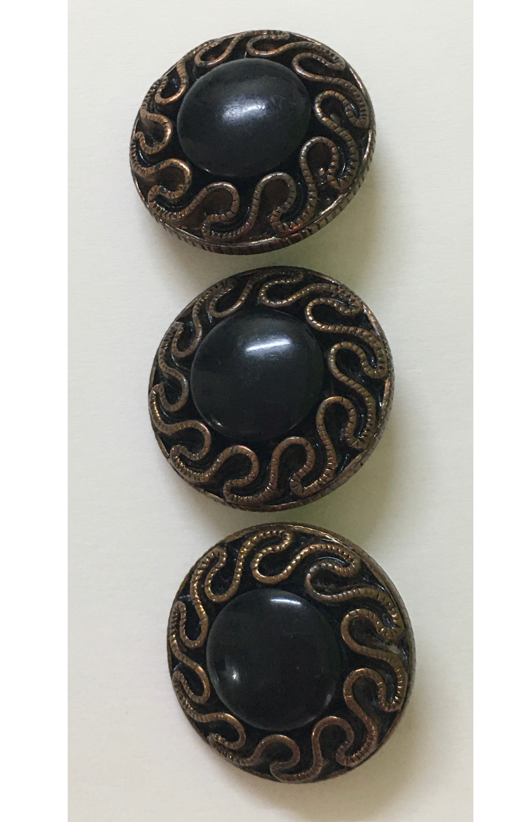 Vintage Black and Copper Buttons