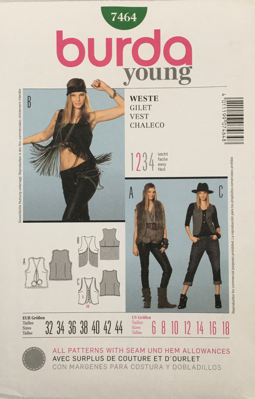2010 Sewing Pattern: Burda 7464