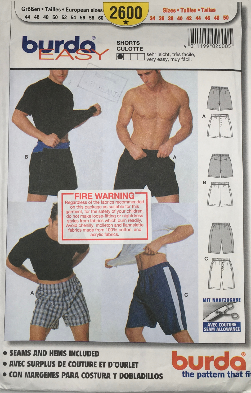 1999 Vintage Sewing Pattern: Burda 2600