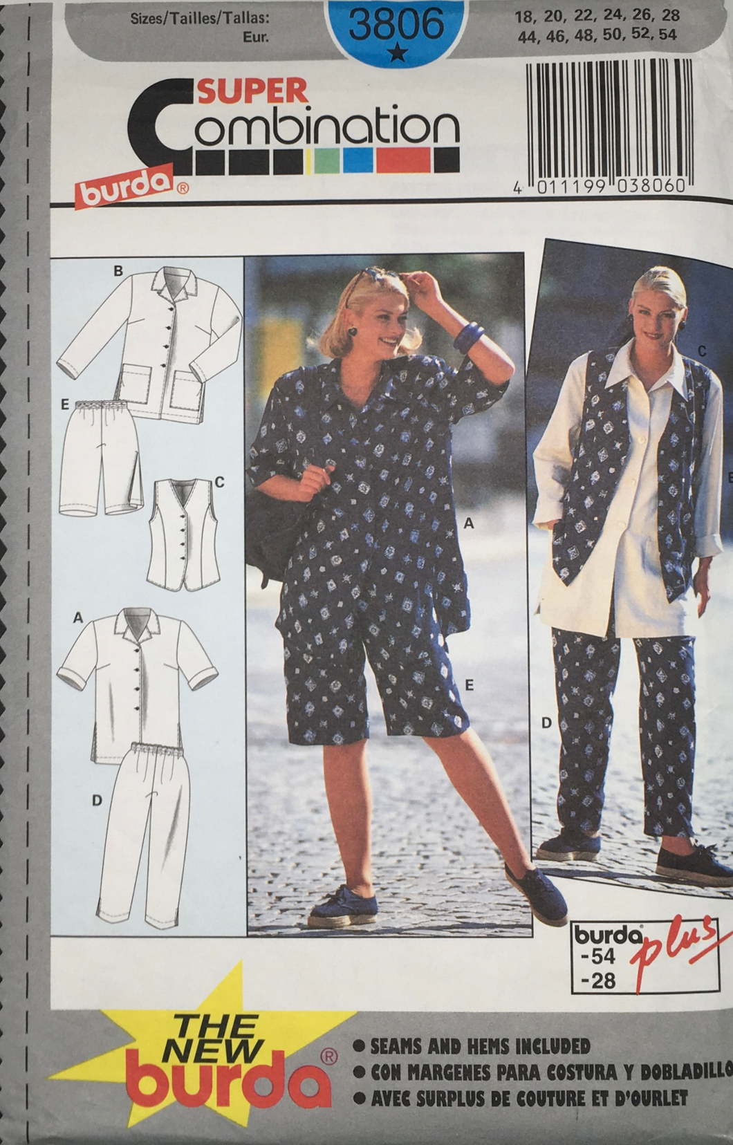 1995 Vintage Sewing Pattern: Burda 3806