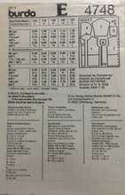 Load image into Gallery viewer, 1991 Vintage Sewing Pattern: Burda 4748
