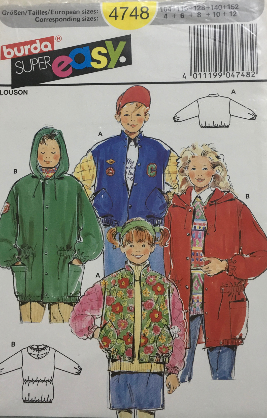 1991 Vintage Sewing Pattern: Burda 4748