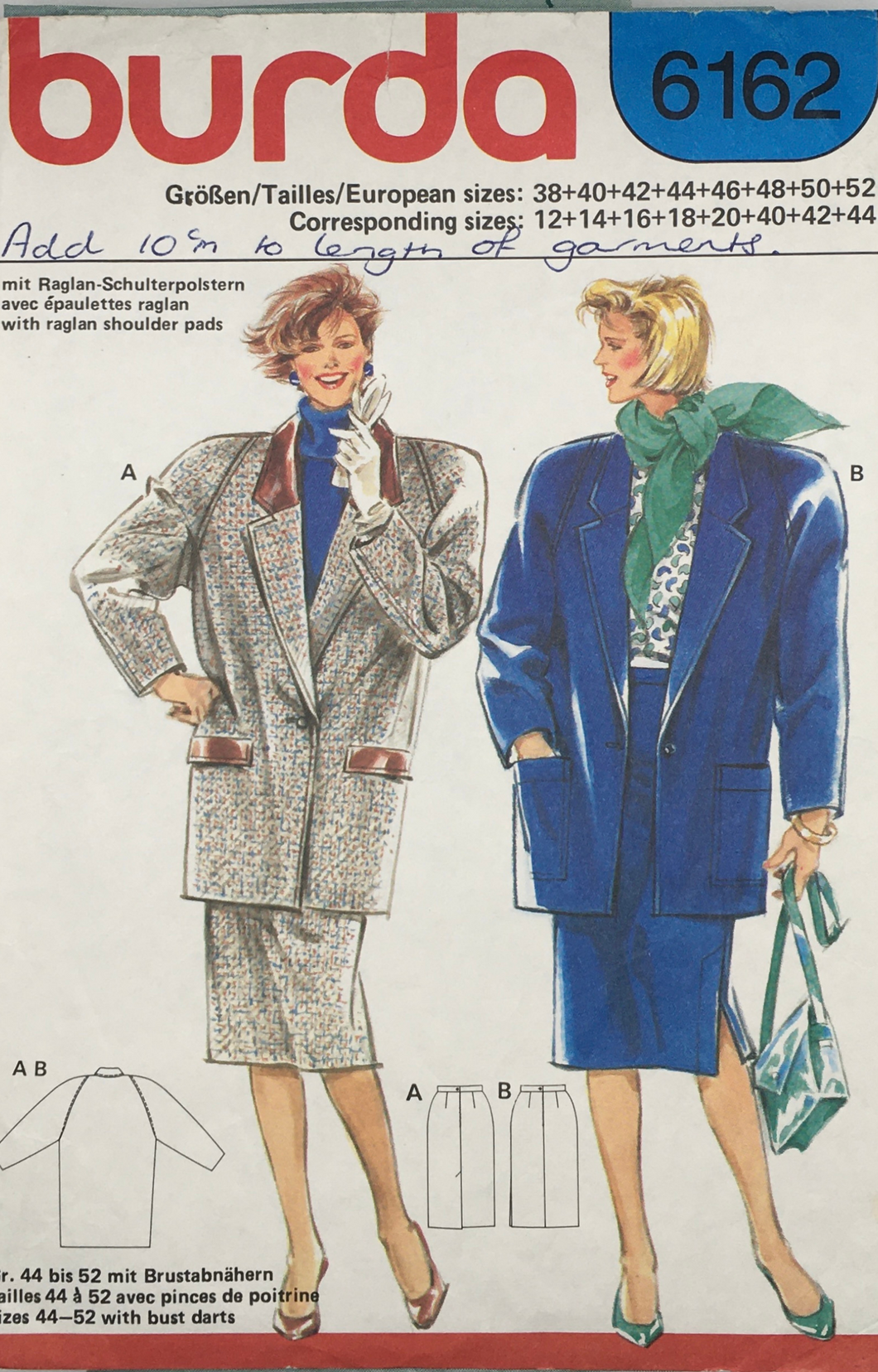 1986 Vintage Sewing Pattern: Burda 6162