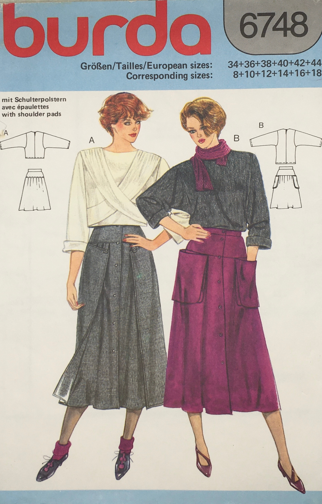 1984 Vintage Sewing Pattern: Burda 6748