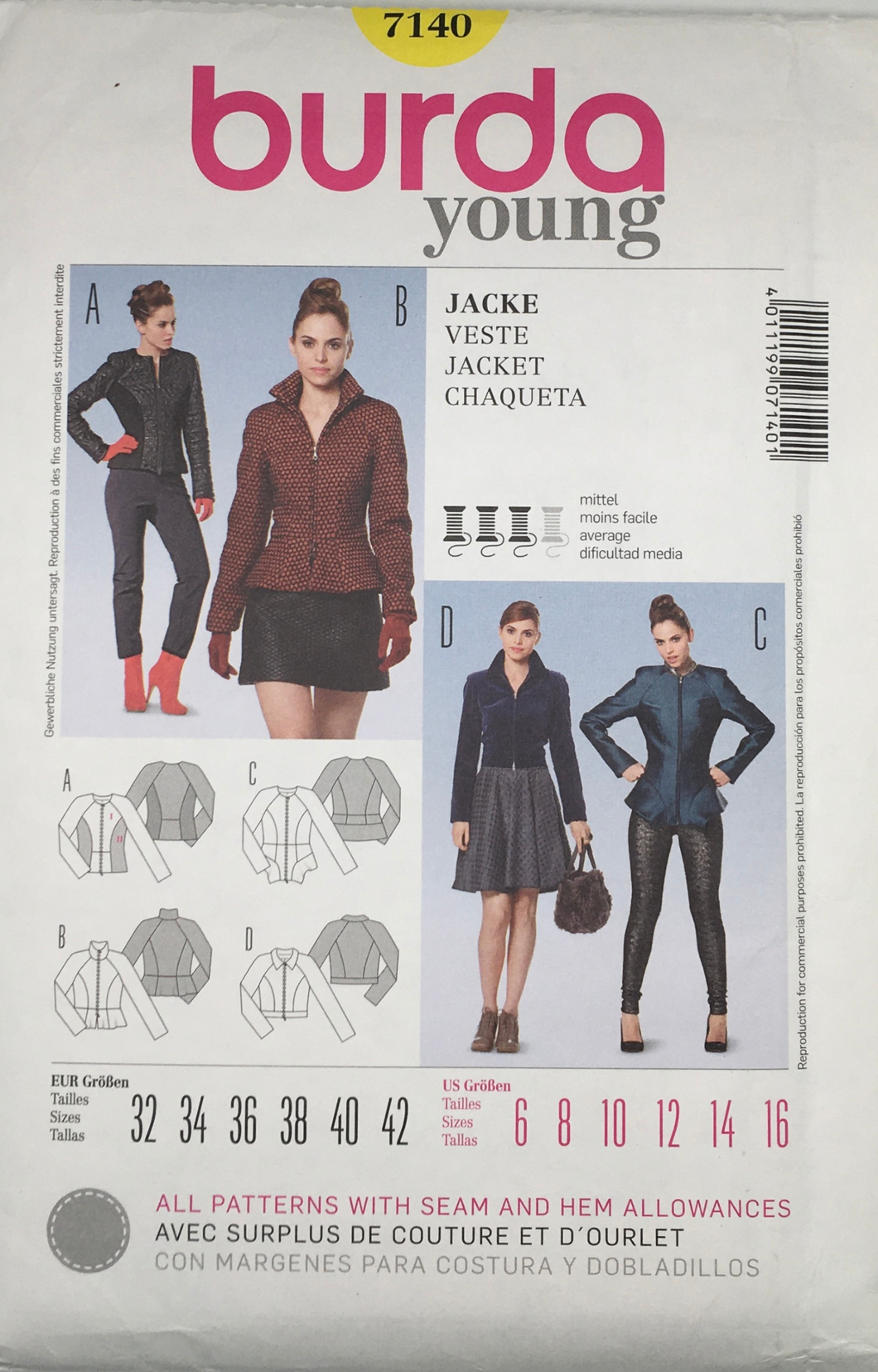 2012 Sewing Pattern: Burda 7140