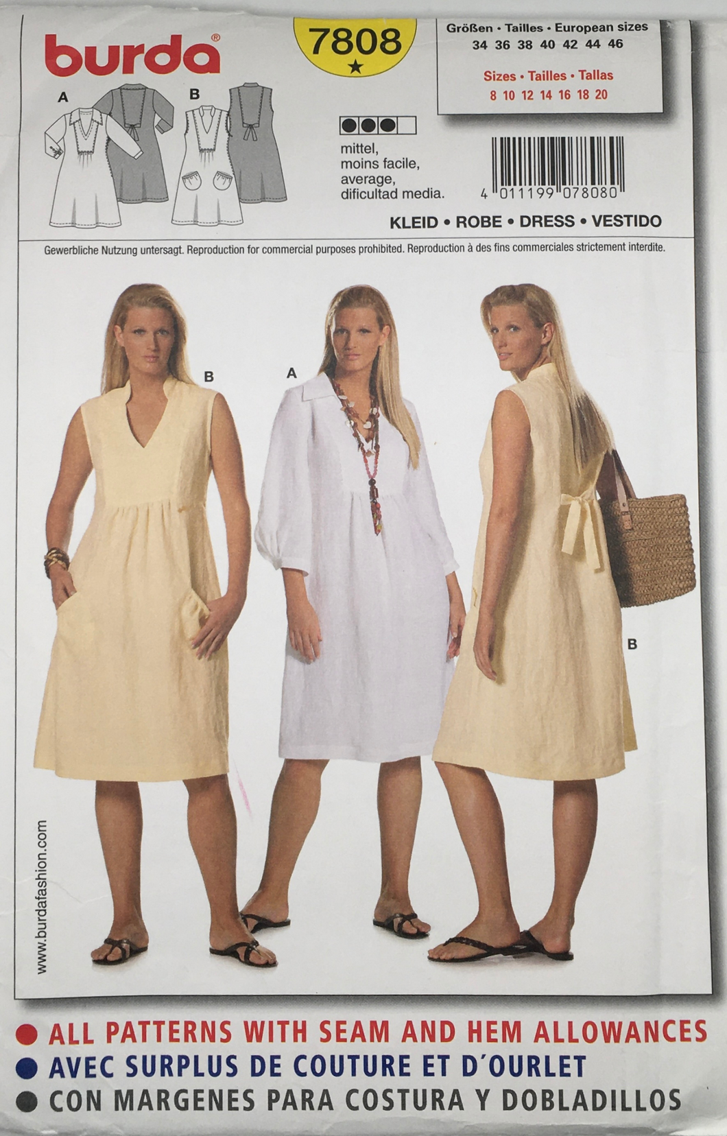 2008 Sewing Pattern: Burda 7808