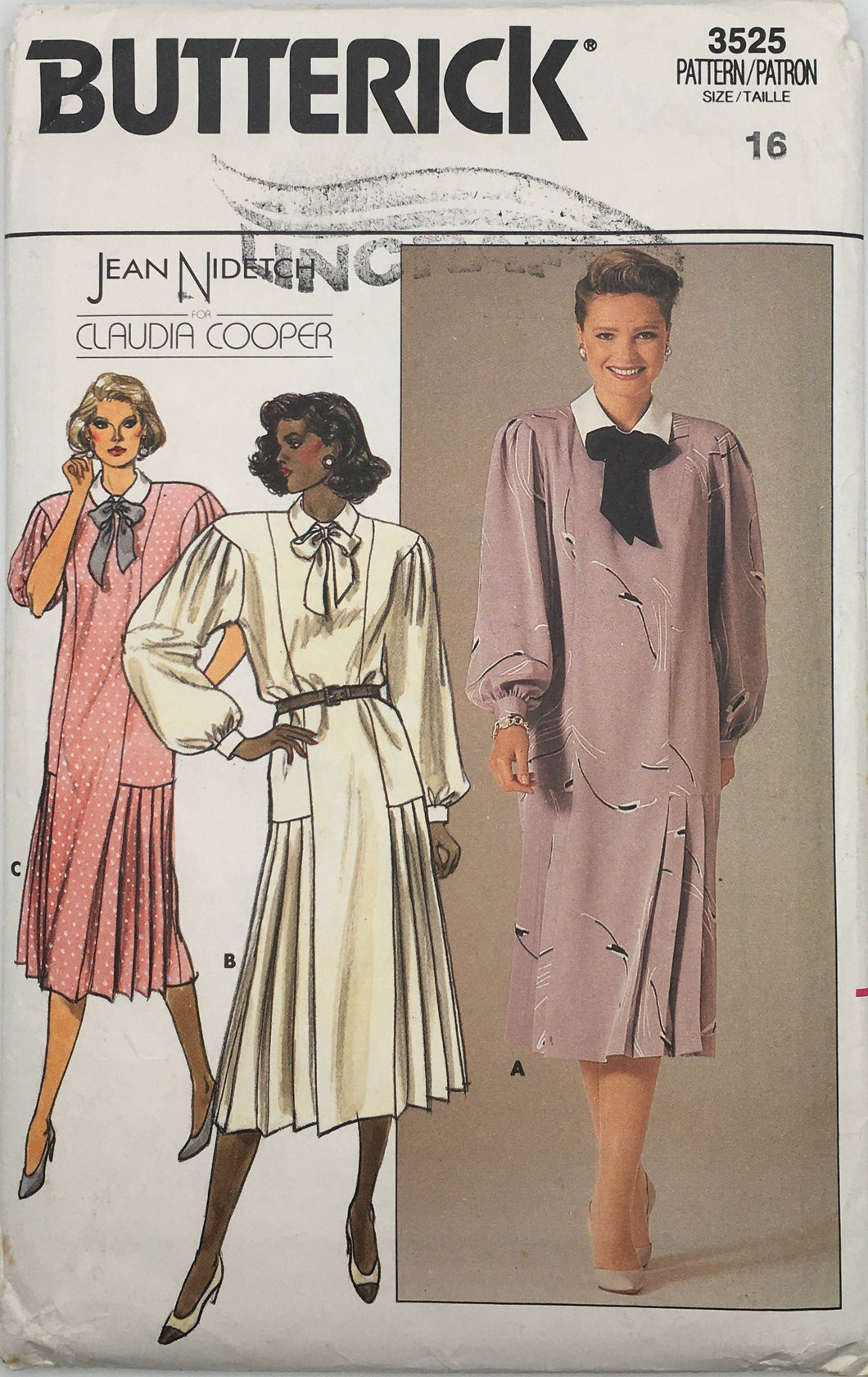 1985 Vintage Sewing Pattern: Butterick 3525