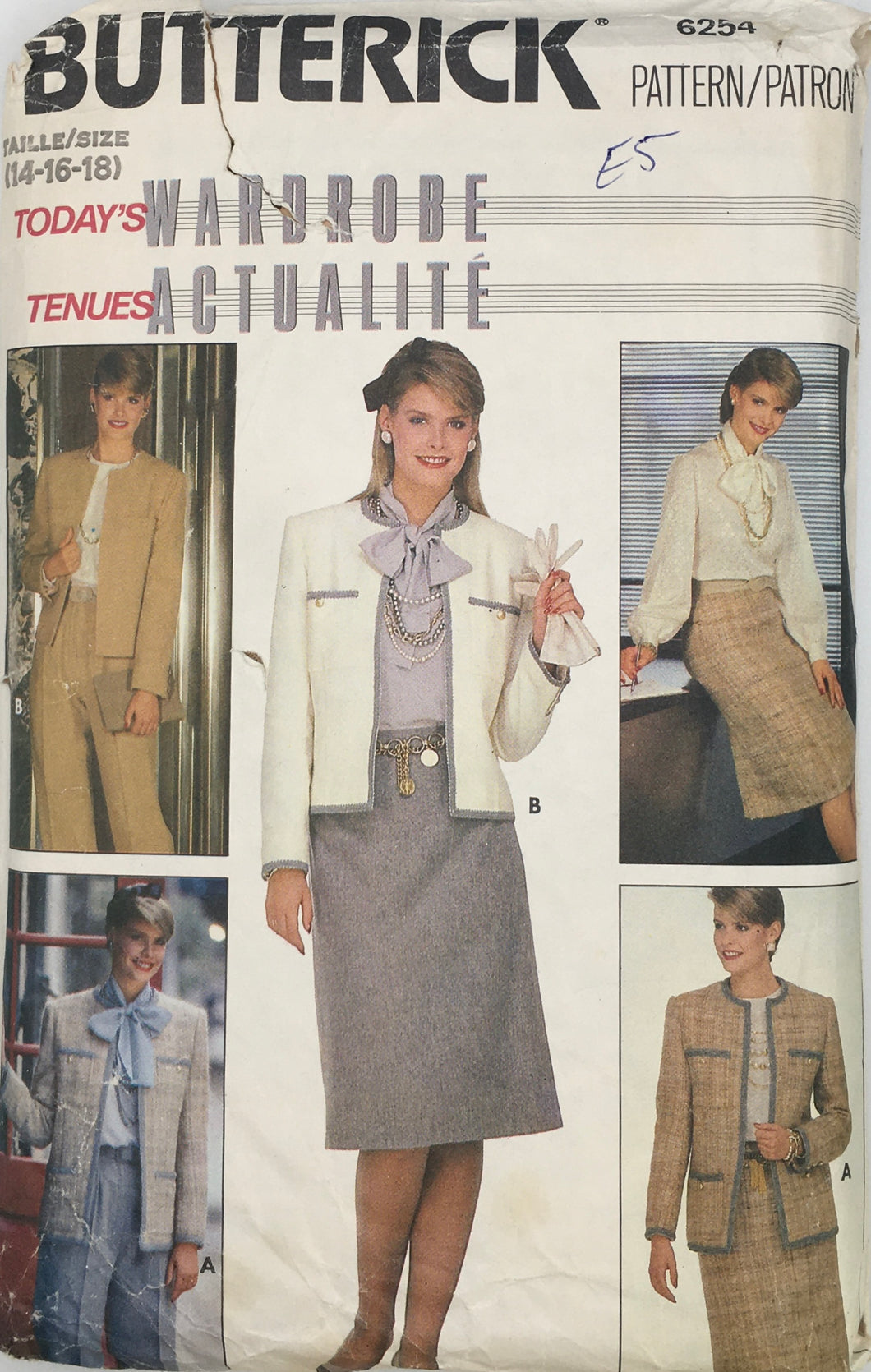 1980’s Vintage Sewing Pattern: Butterick 6254