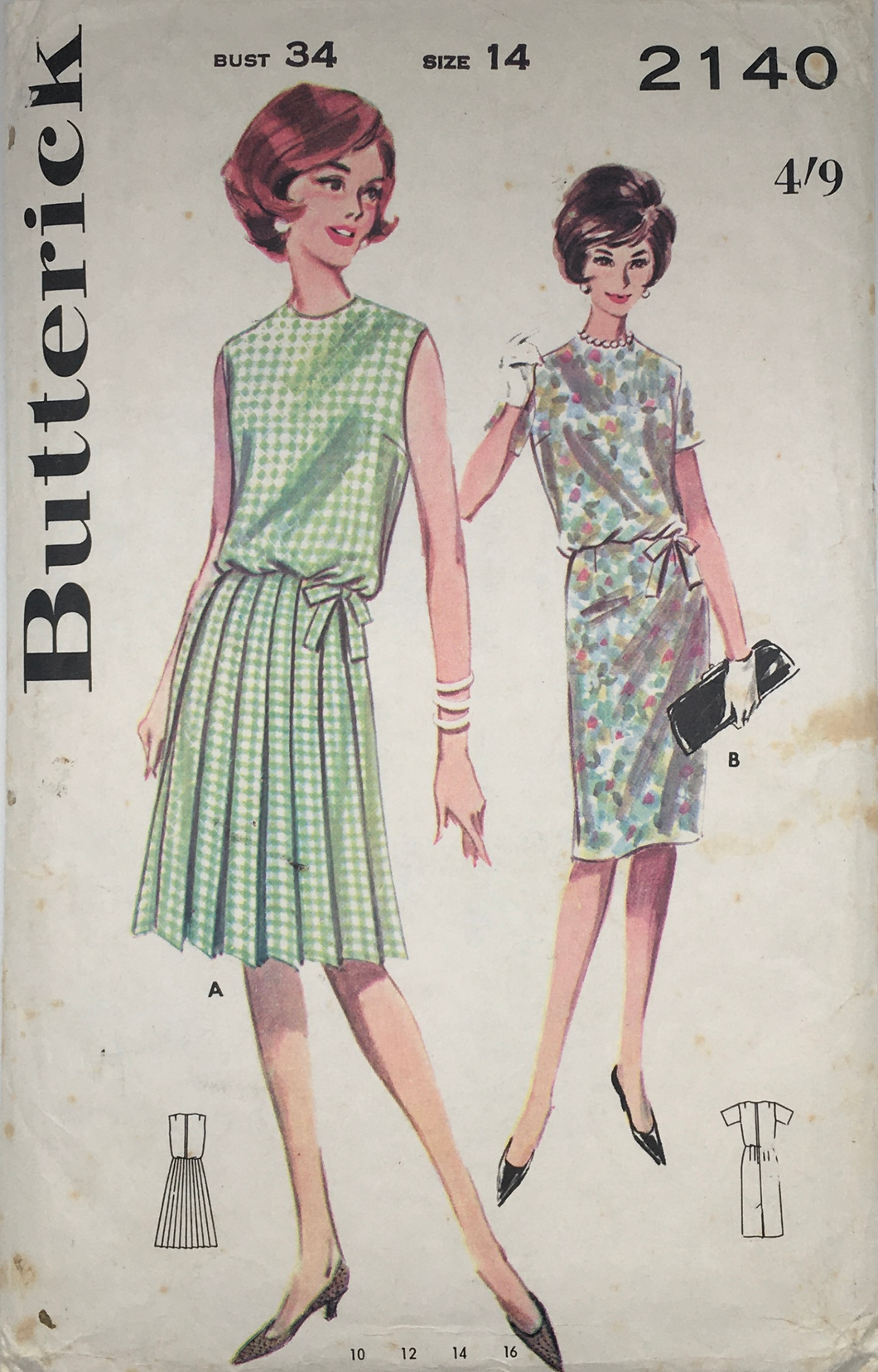 1962 Vintage Sewing Pattern: Butterick 2140