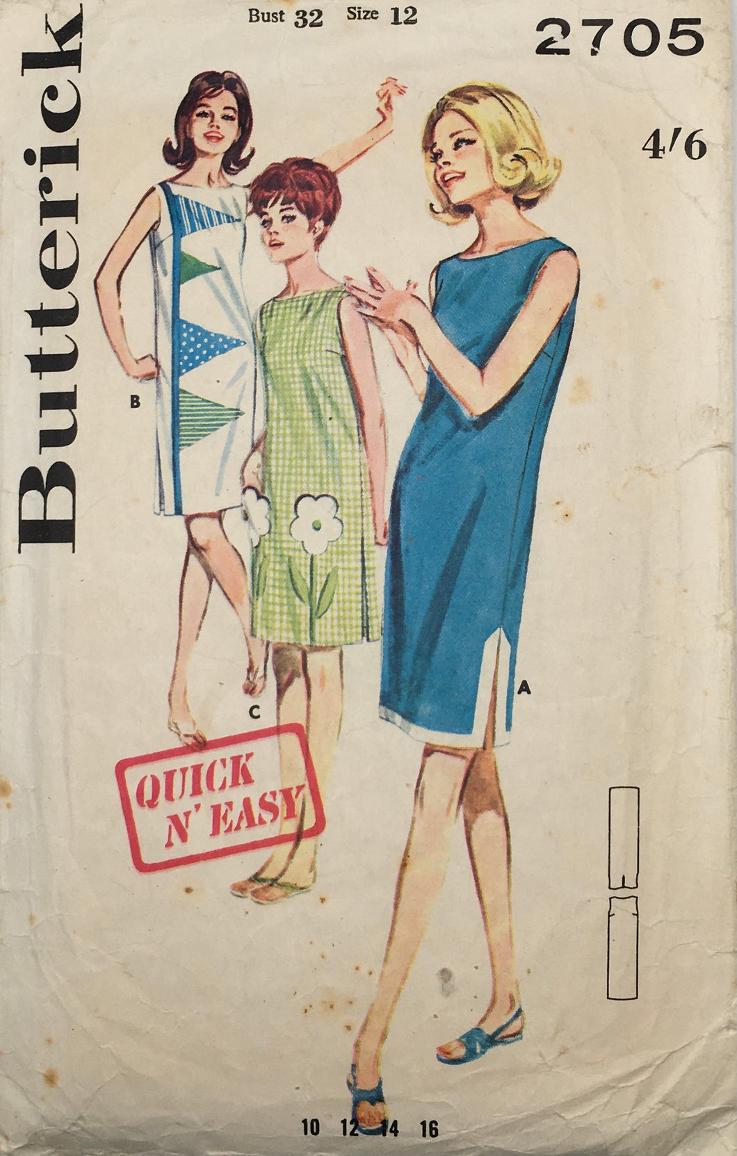 1960's Vintage Sewing Pattern: Butterick 2705