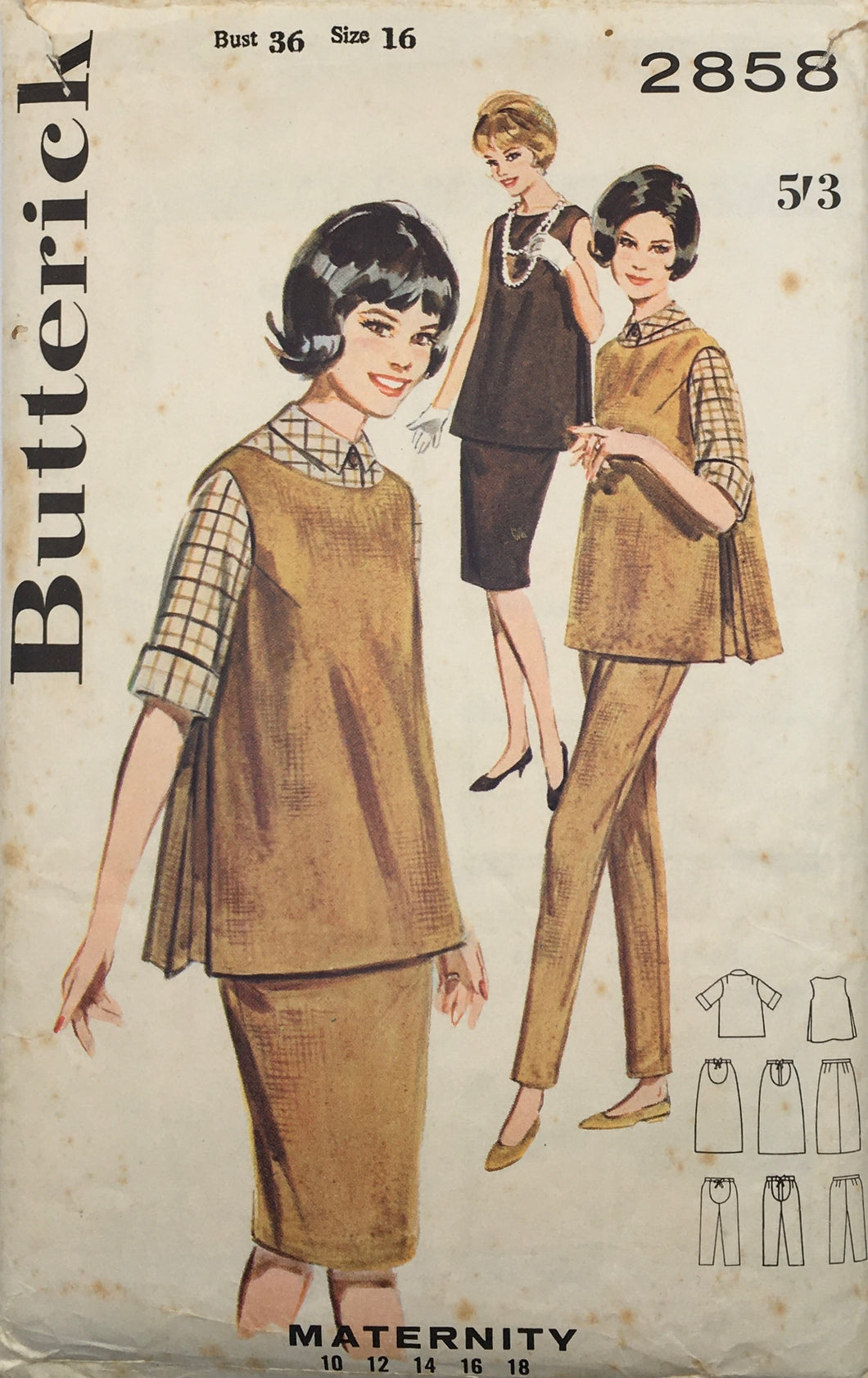 1960's Vintage Sewing Pattern: Butterick 2858