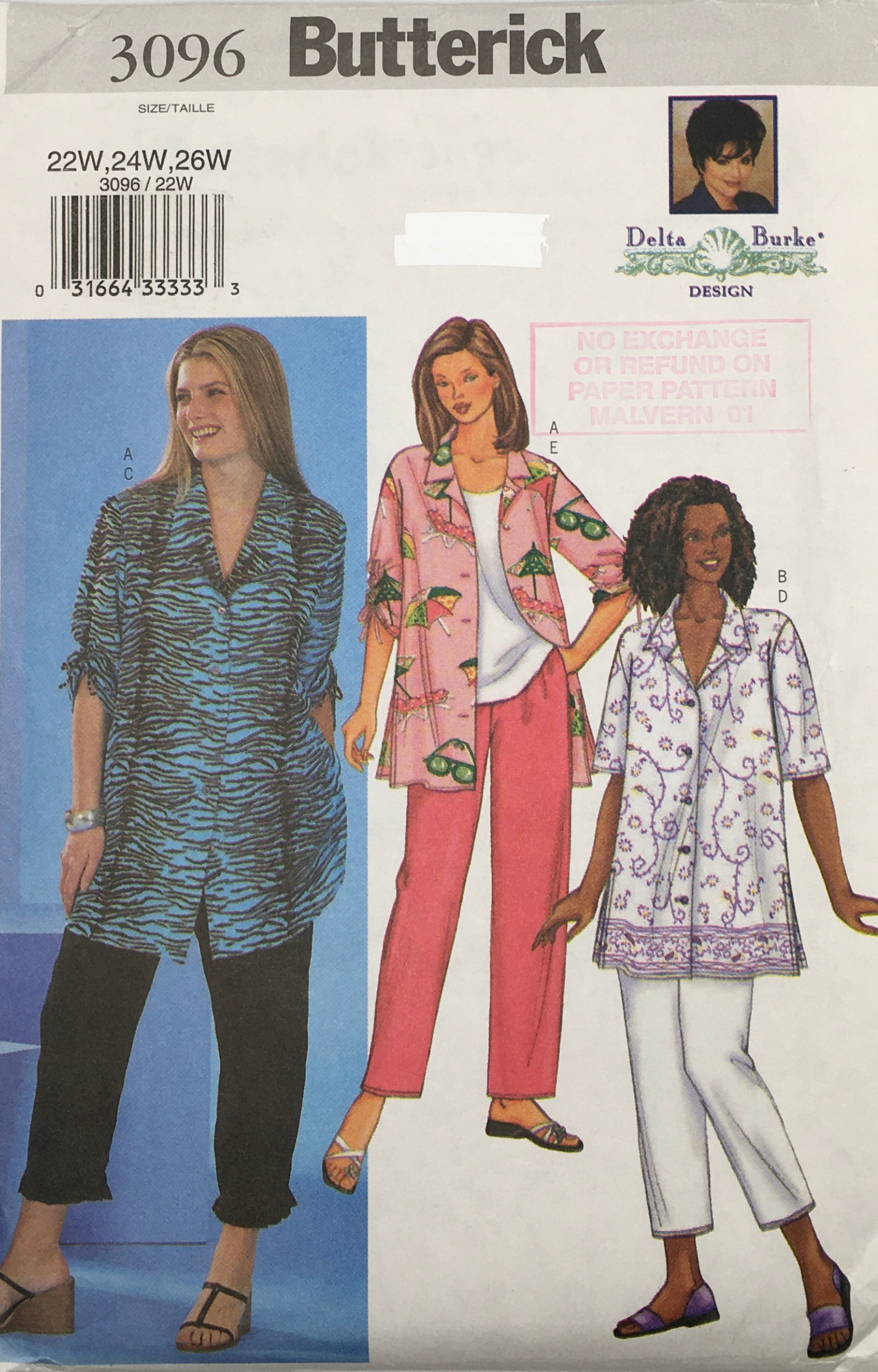 2001 Sewing Pattern: Butterick 3096 – Vintage Stitch Australia