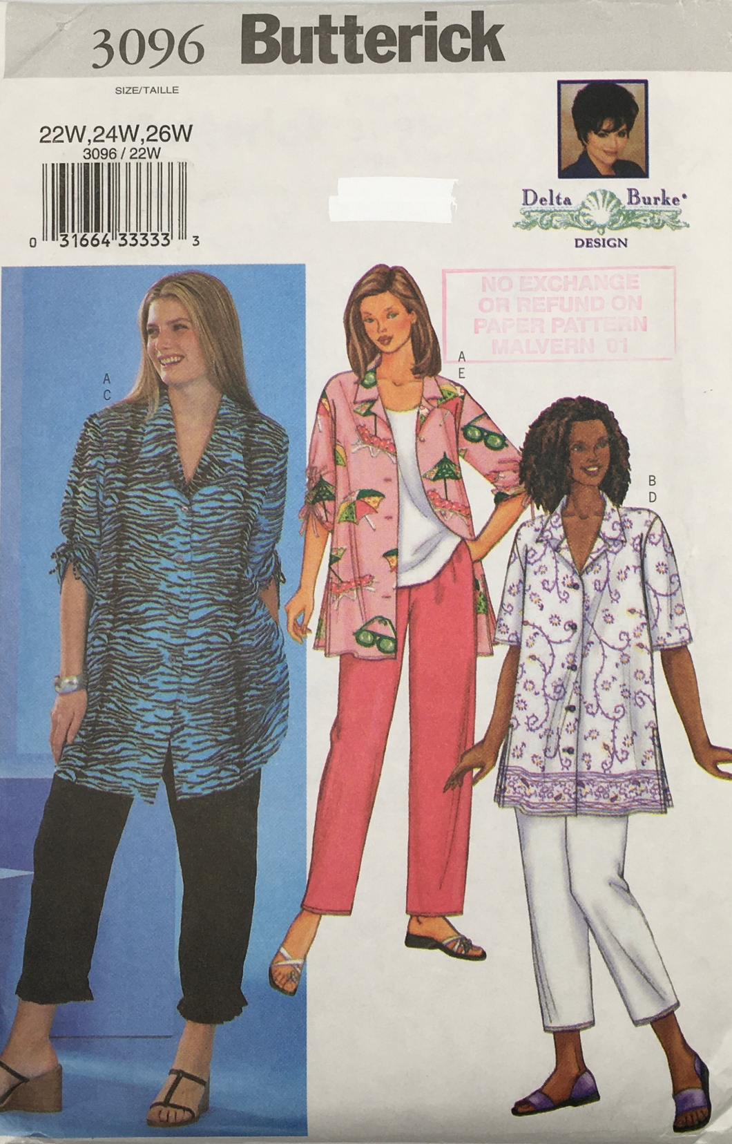 2001  Sewing Pattern: Butterick 3096