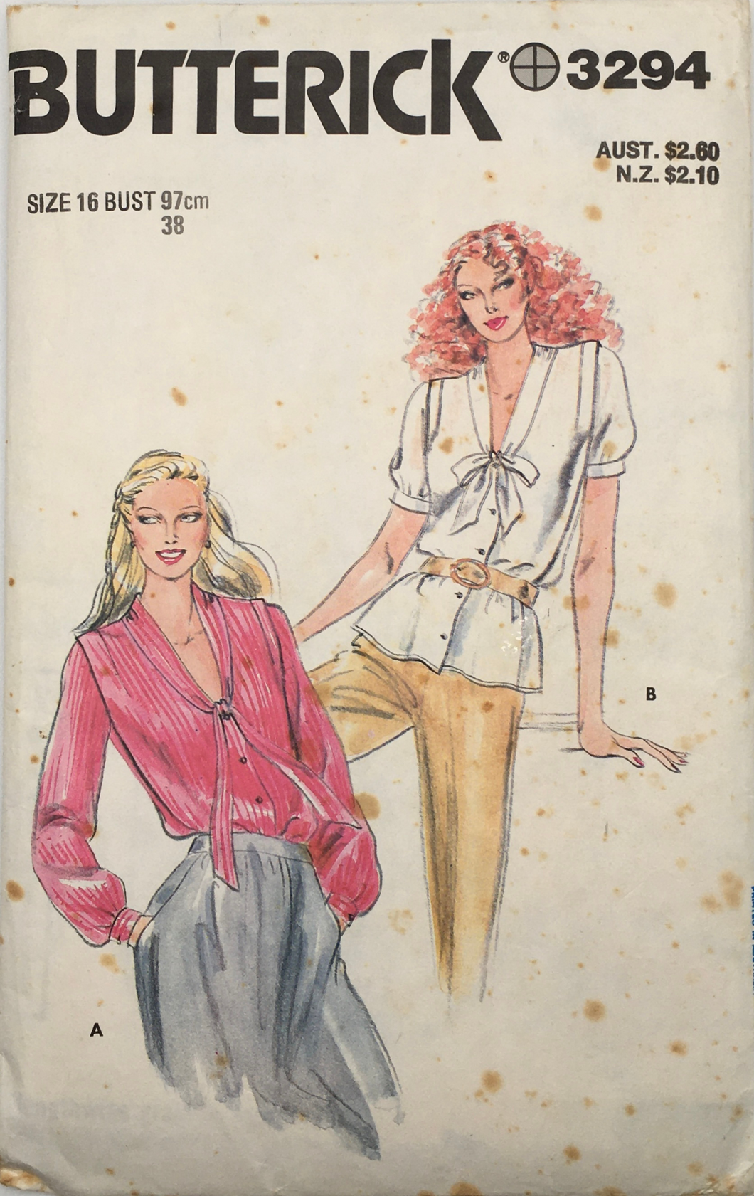 1980’s Vintage Sewing Pattern: Butterick 3294