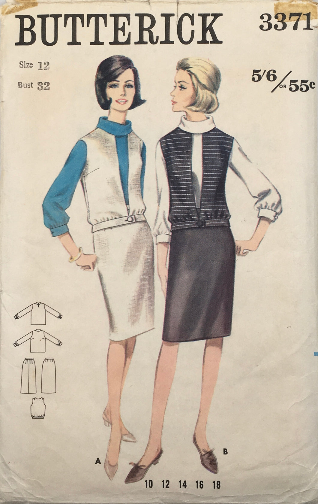 1960's Vintage Sewing Pattern: Butterick 3371