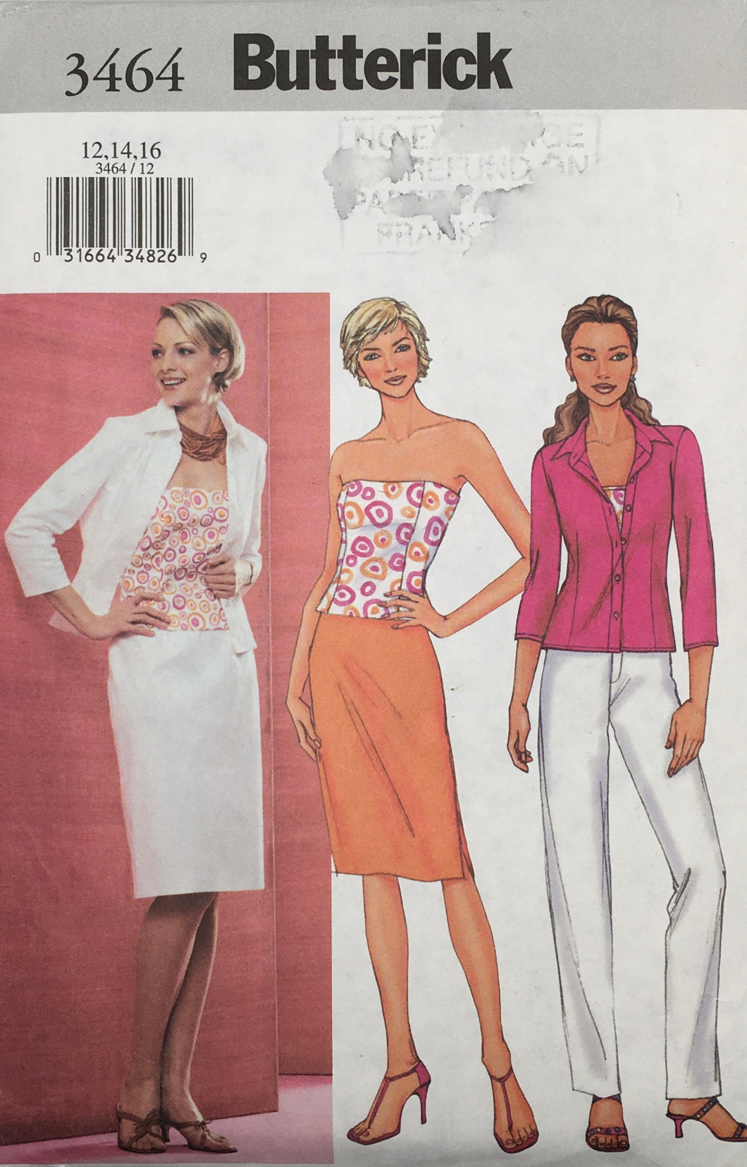 2002 Sewing Pattern: Butterick 3464