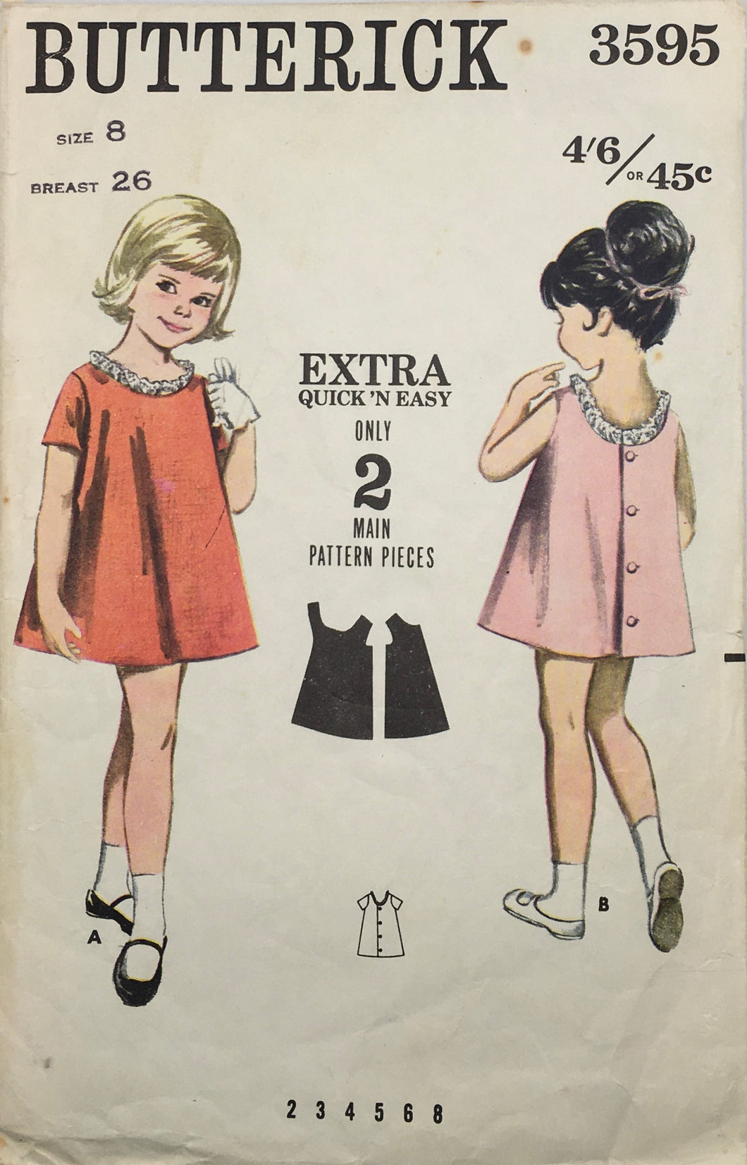 1960's Vintage Sewing Pattern: Butterick 3595