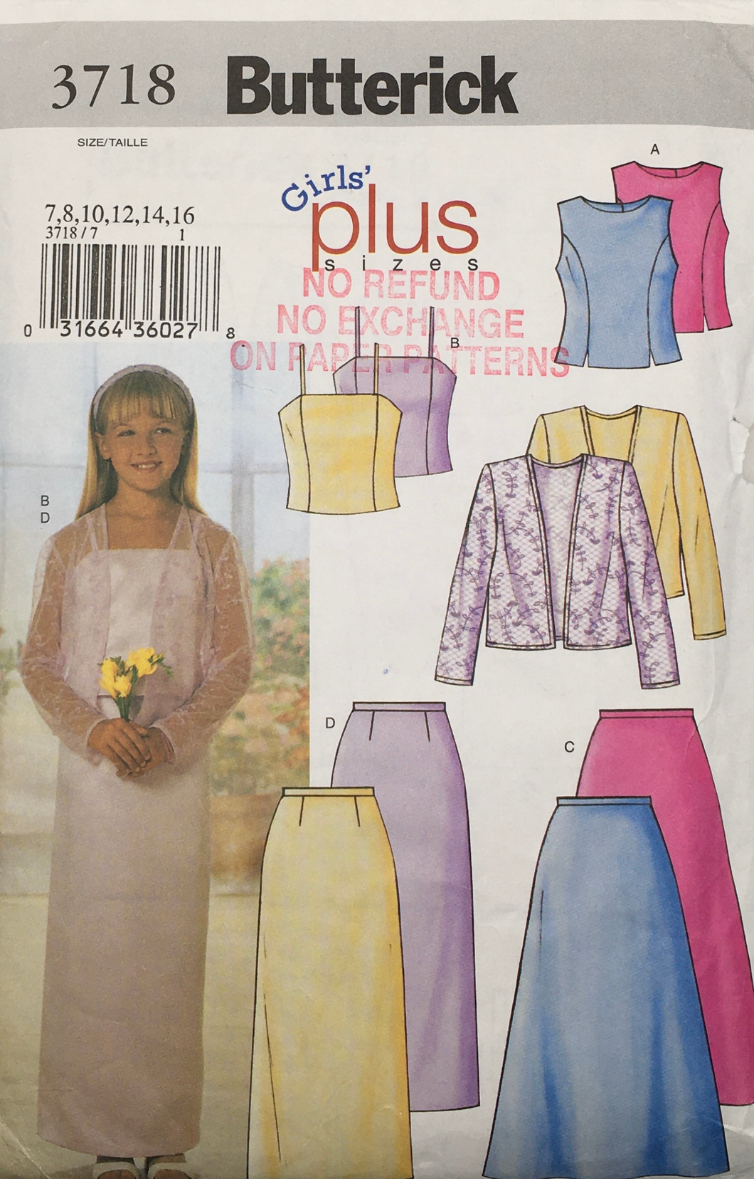 2002  Sewing Pattern: Butterick 3718