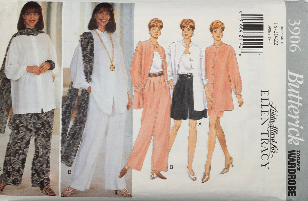 1996 Vintage Sewing Pattern: Butterick 3906