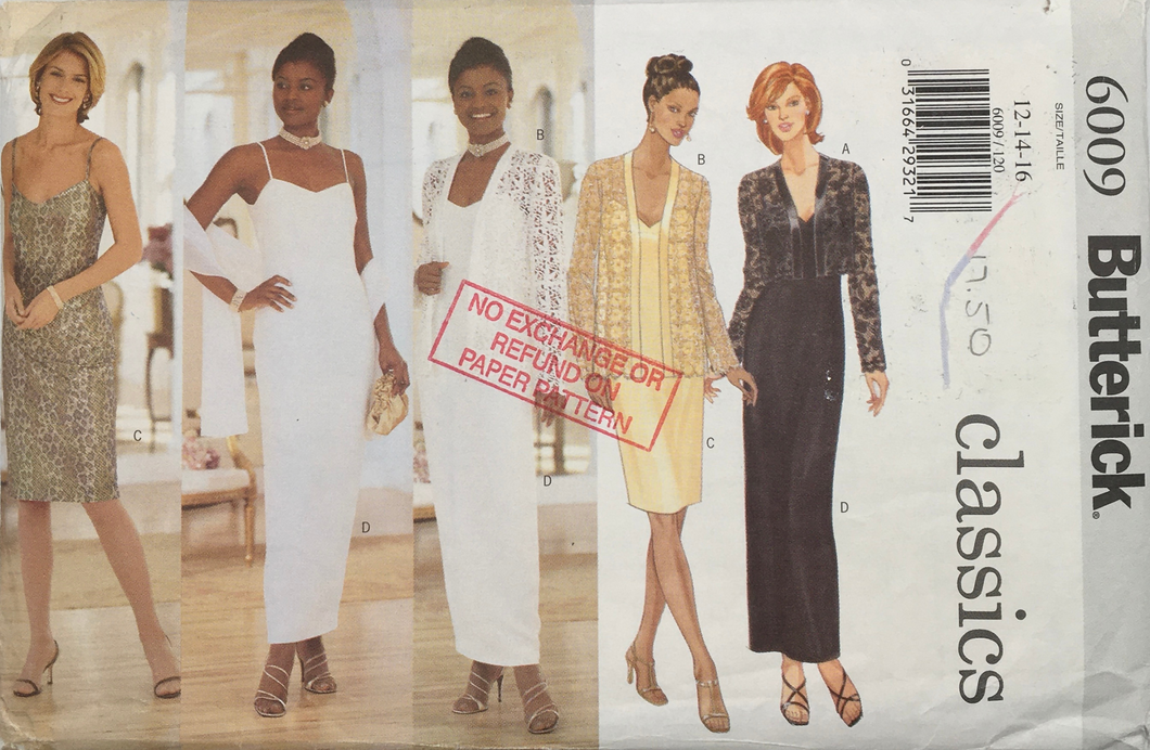 1999 Vintage Sewing Pattern: Butterick 6009