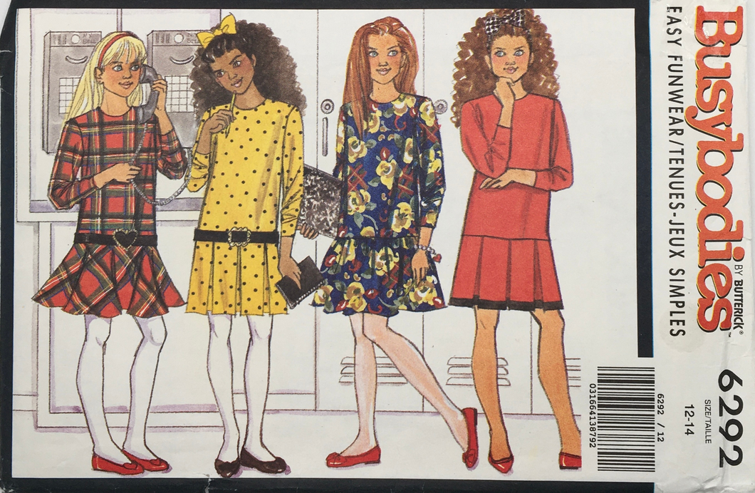 1990’s Vintage Sewing Pattern: Butterick 6292