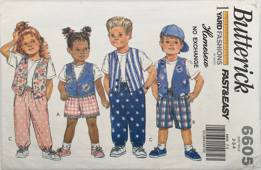 1993 Vintage Sewing Pattern: Butterick 6605