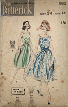 Load image into Gallery viewer, 1950&#39;s Vintage Sewing Pattern: Butterick 8601
