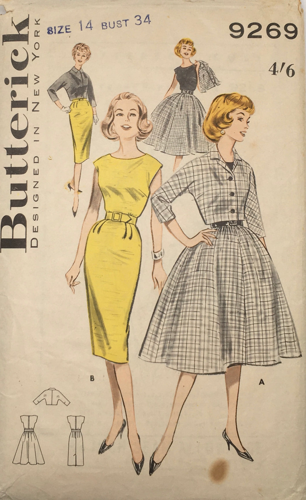 1960's Vintage Sewing Pattern: Butterick 9269