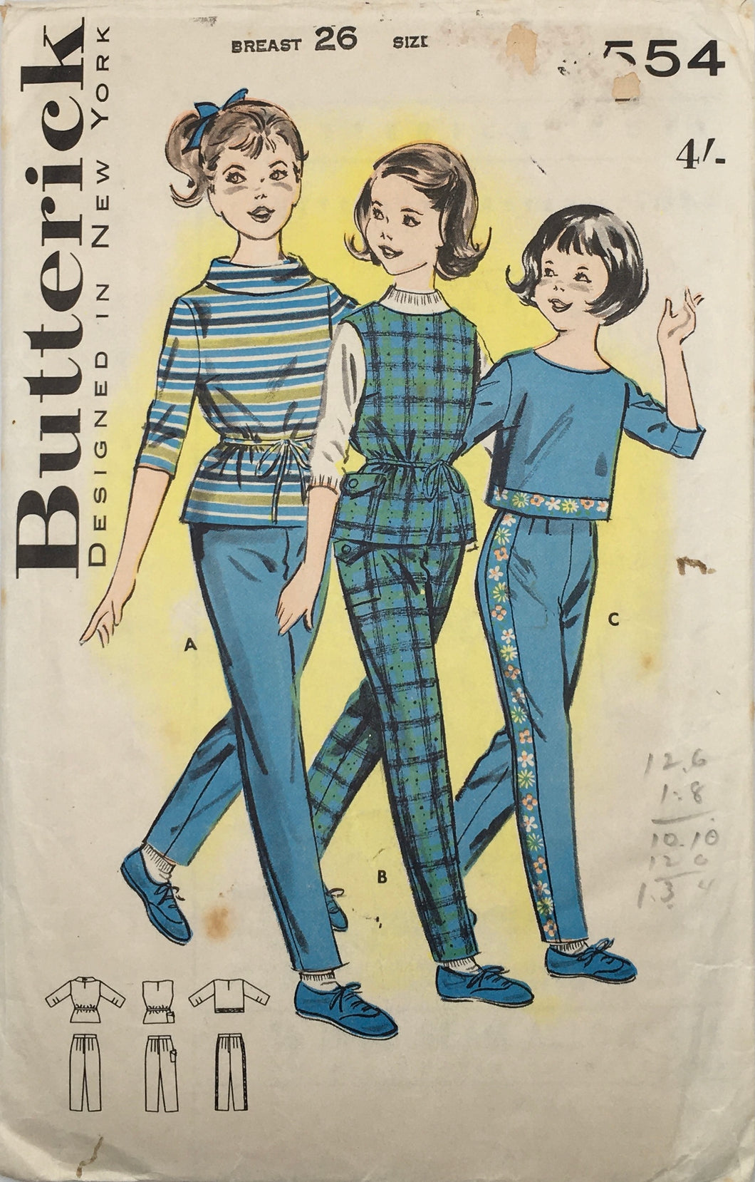 1960's Vintage Sewing Pattern: Butterick 9554