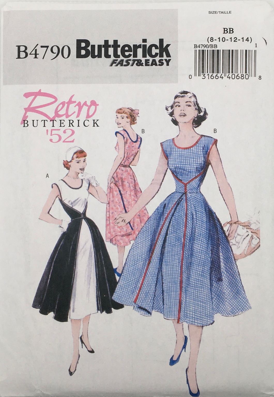 1952 Reproduction Sewing Pattern: Butterick B4790