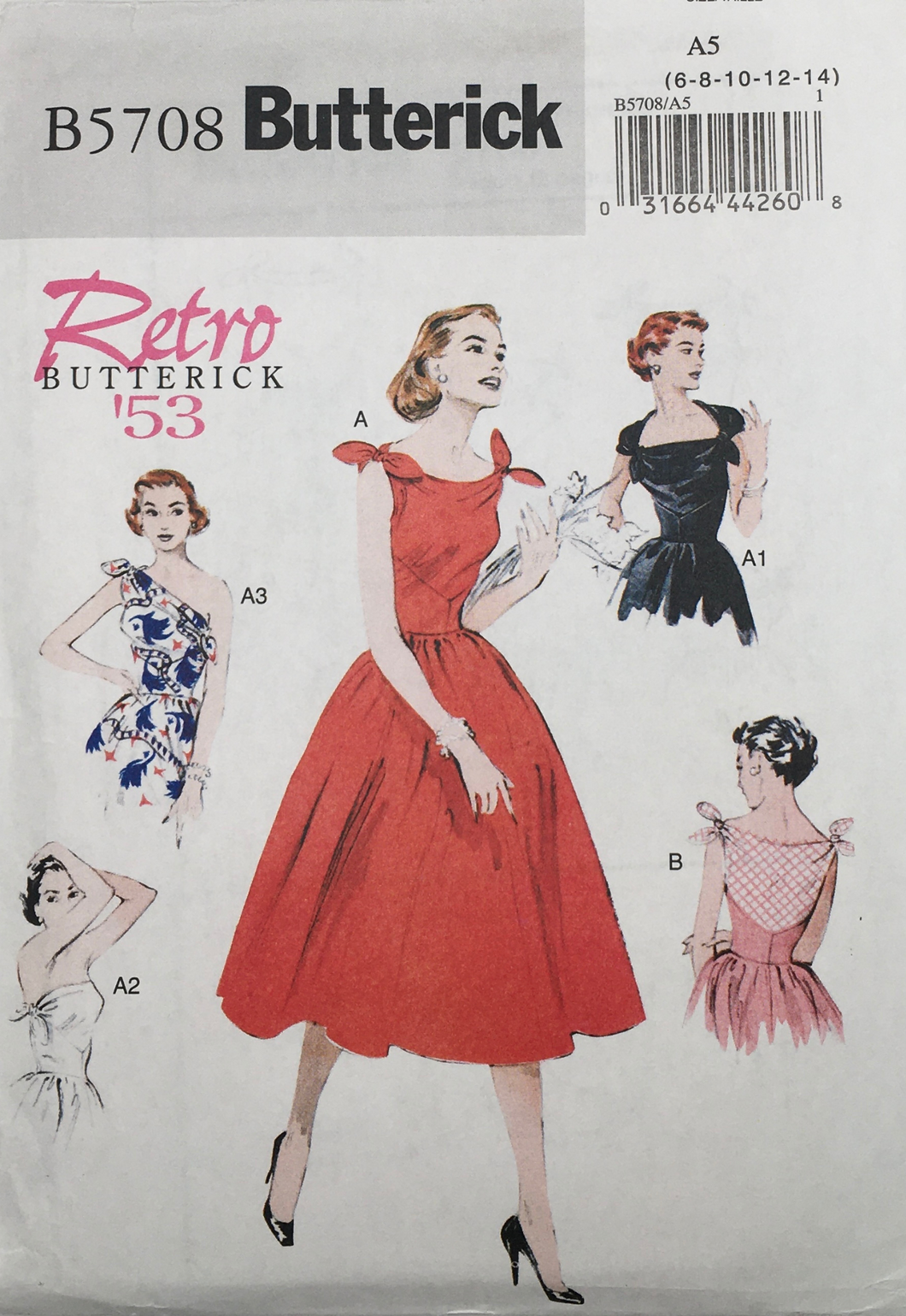 1953 Reproduction Sewing Pattern: Butterick B5708