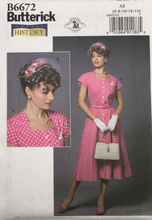 Load image into Gallery viewer, 1950’s Reproduction Sewing Pattern: Butterick B6672
