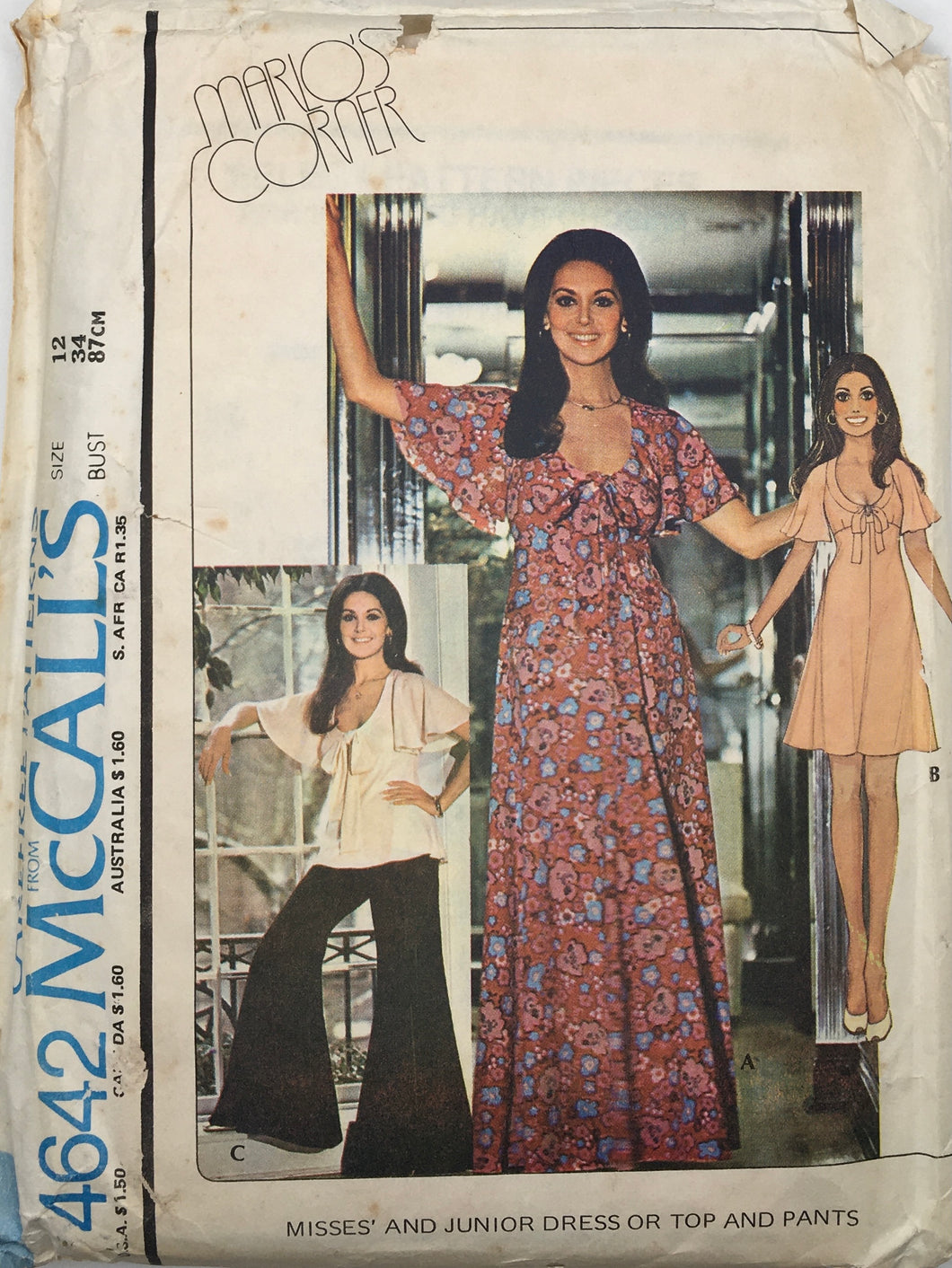 1975 Vintage Sewing Pattern: McCalls 4642