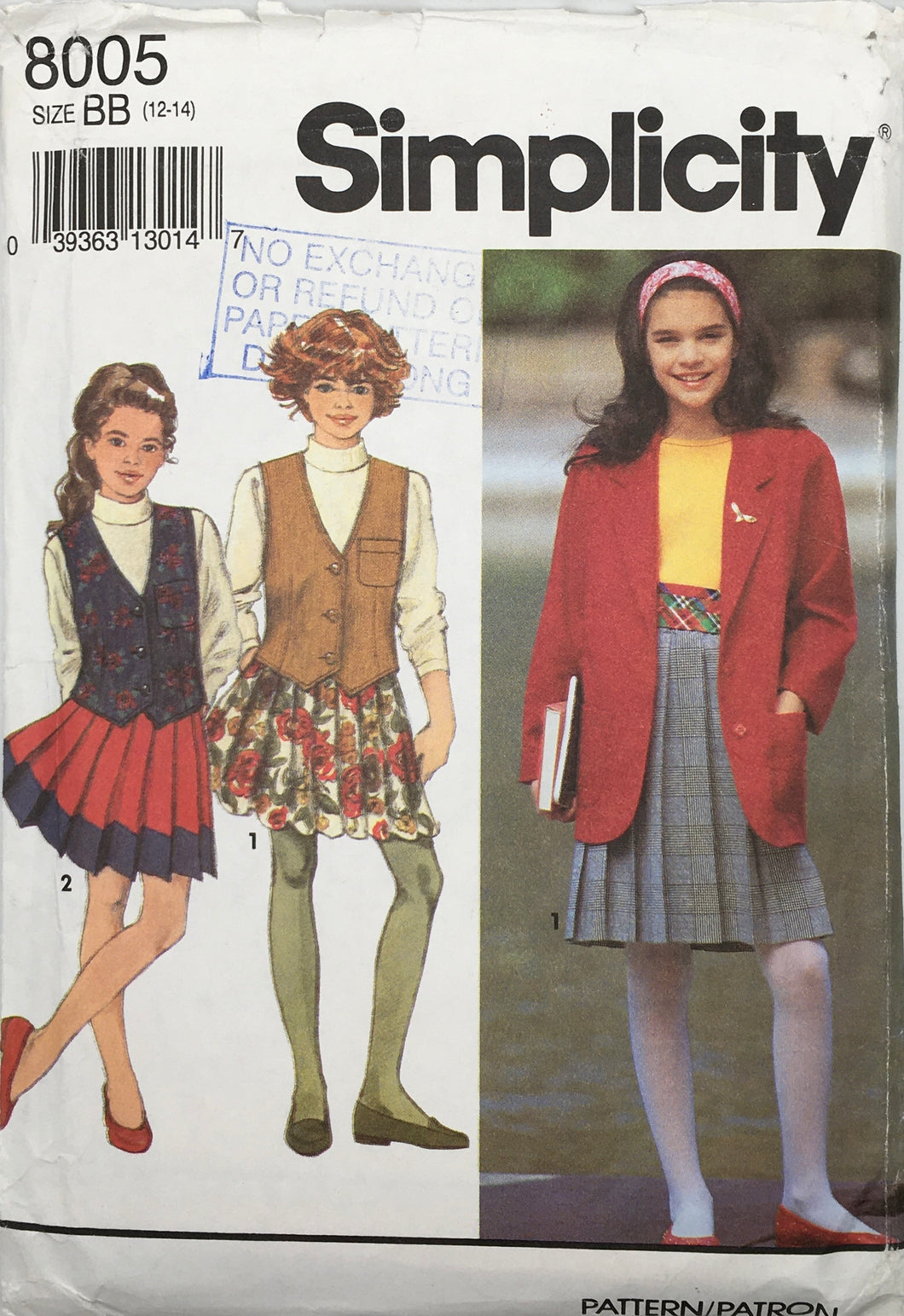 2002 Sewing Pattern: Simplicity 8005