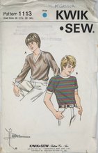 Load image into Gallery viewer, 1980&#39;s Vintage Sewing Pattern: Kwik Sew 1113
