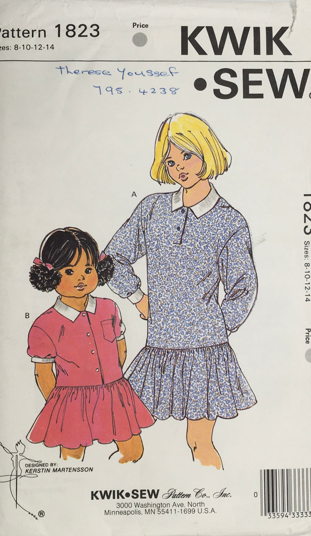 1980's Vintage Sewing Pattern: Kwik Sew 1823