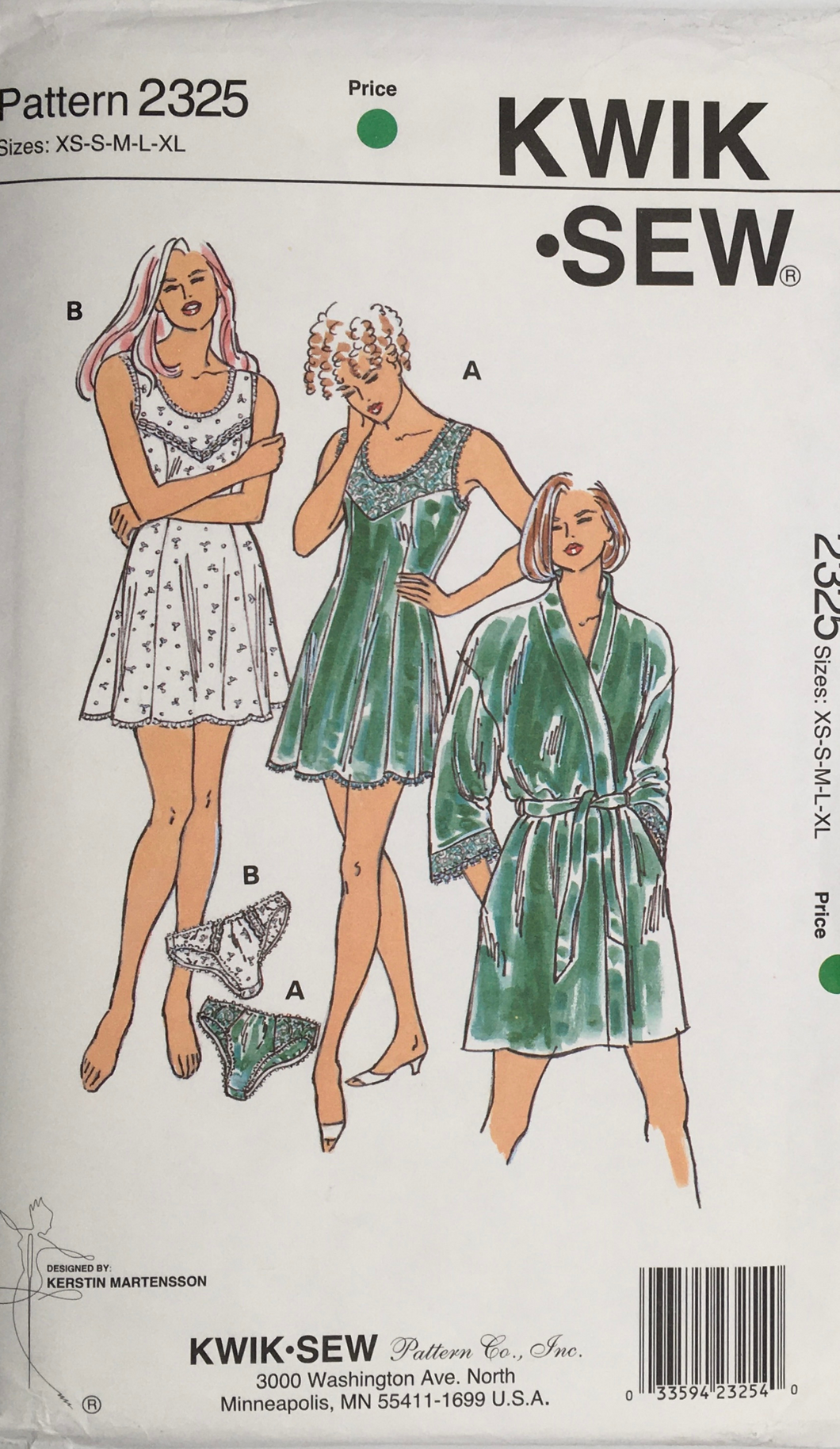 1990's Vintage Sewing Pattern: Kwik Sew 2325
