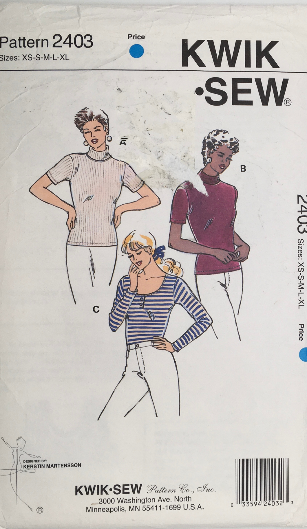 1994 Vintage Sewing Pattern: Kwik Sew 2403