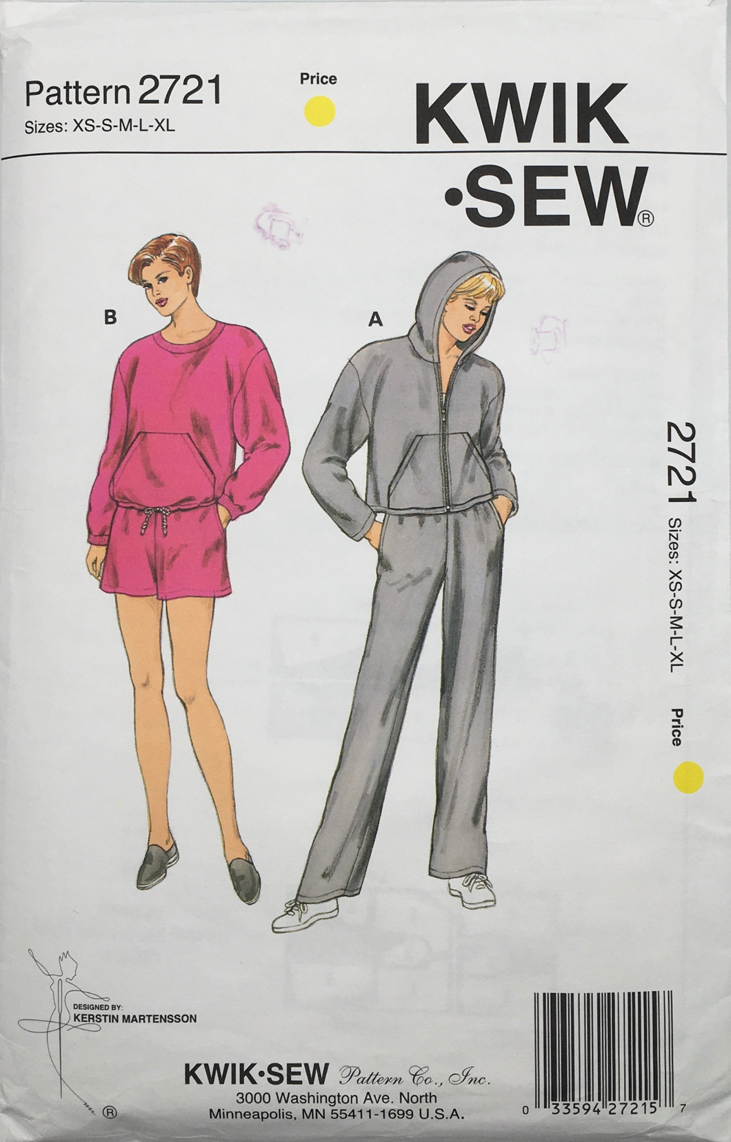 1990's Sewing Pattern: KwikSew 2721