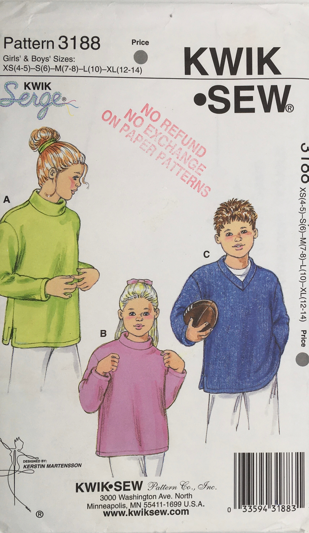 2000's Sewing Pattern: Kwik Sew 3188